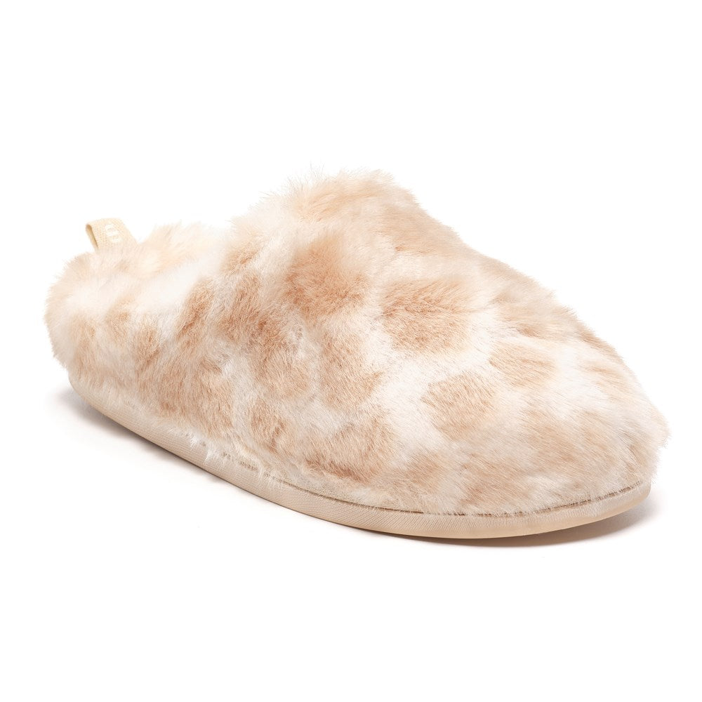 Nadine - Luxury Faux Fur Mule - Caramel Leopard