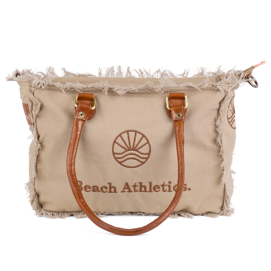 Shauni - Washed Canvas Shoulder Bag - Beige