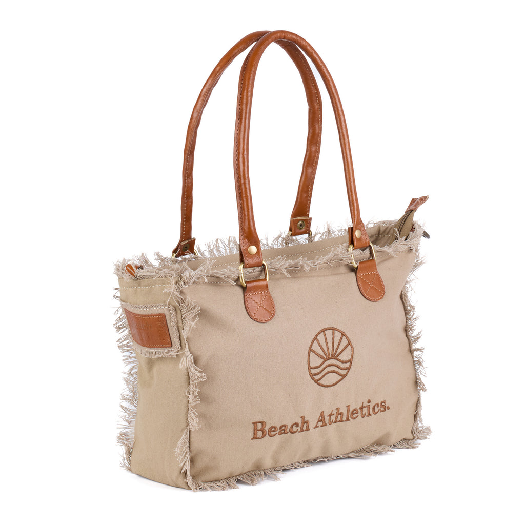 Shauni - Washed Canvas Shoulder Bag - Beige