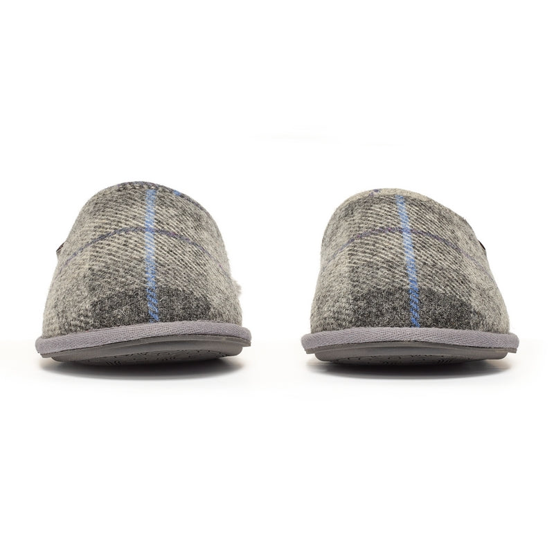 William Grey Charcoal Check Mule Slipper for Men from front