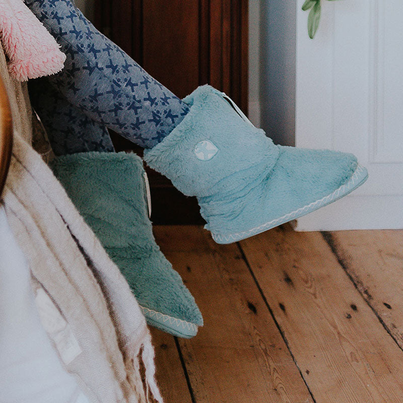 Marilyn - Classic Faux Fur Slipper Boot - Seafoam – Bedroom Athletics